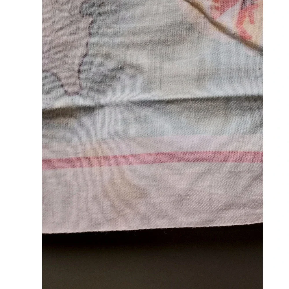 Jamaica Souvenir Map Tea Towel Hibiscus Retro Island Life Tiki Vintage Cotton